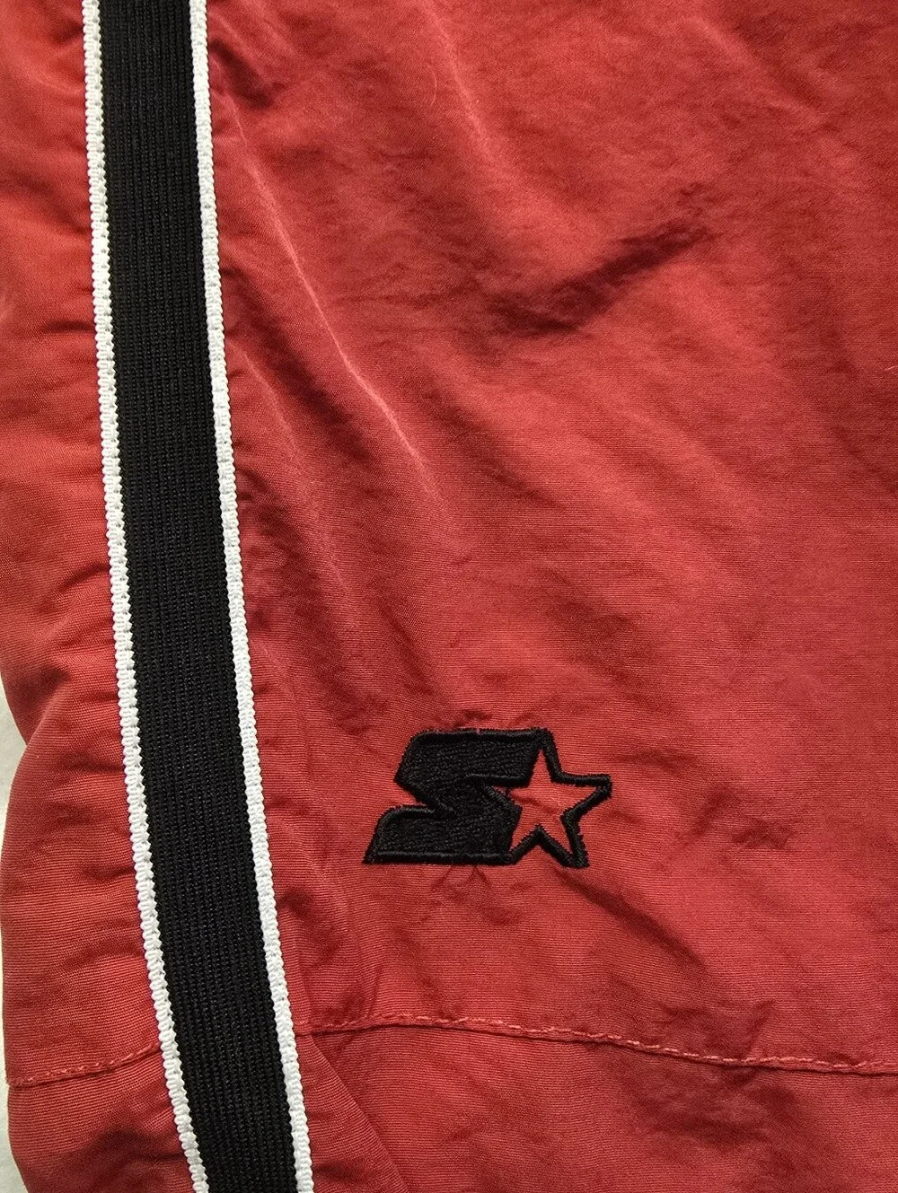 STARTER Red Kids Joggers with Black & White Side Stripes